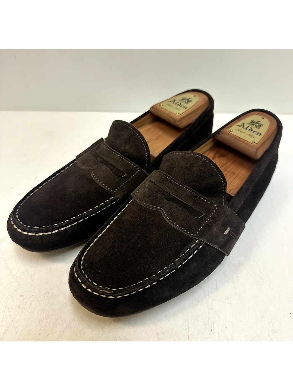 VGUC Ralph Lauren Purple Label Hayward Brown Suede Driver Made in Italy 8.5 D